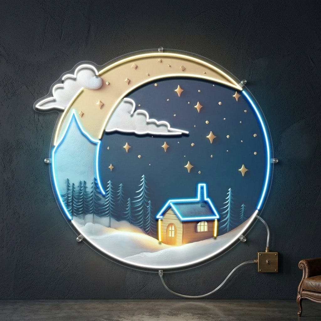 Cozy Starry Night LED Neon Sign Light Pop Art