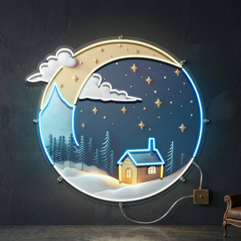Cozy Starry Night LED Neon Sign Light Pop Art