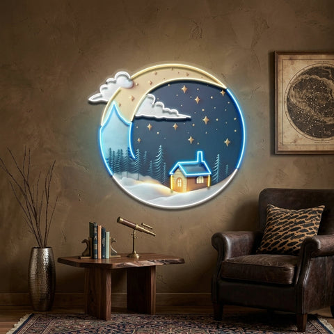Cozy Starry Night LED Neon Sign Light Pop Art