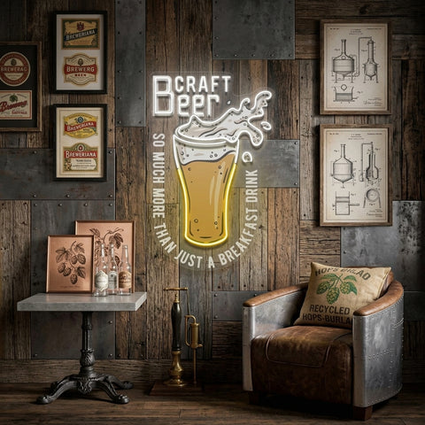 Craft Beer Is More Than A Breakfast Drink LED Neon Sign Light Pop Art