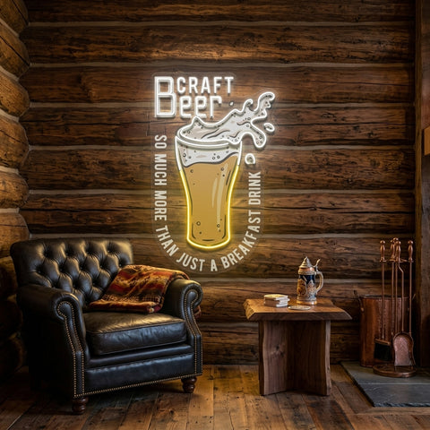 Craft Beer Is More Than A Breakfast Drink LED Neon Sign Light Pop Art