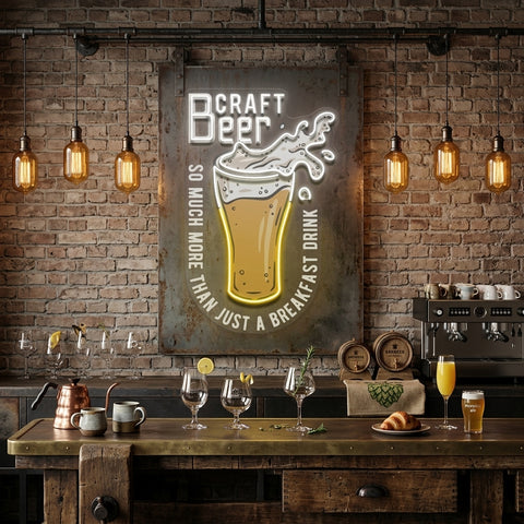 Craft Beer Is More Than A Breakfast Drink LED Neon Sign Light Pop Art