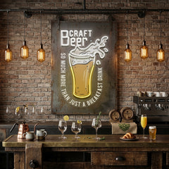 Craft Beer Is More Than A Breakfast Drink LED Neon Sign Light Pop Art