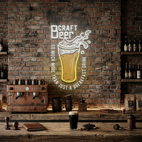 Craft Beer Is More Than A Breakfast Drink LED Neon Sign Light Pop Art