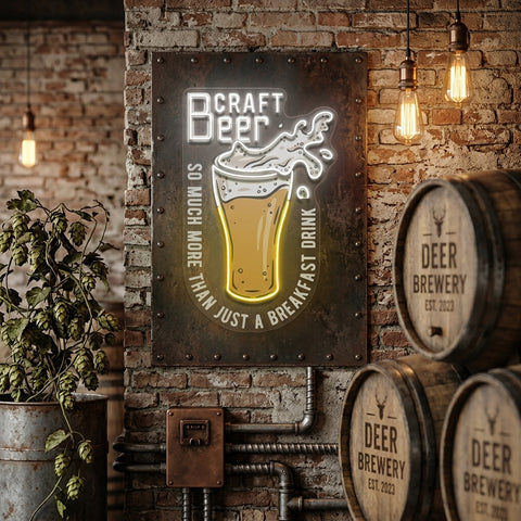 Craft Beer Is More Than A Breakfast Drink LED Neon Sign Light Pop Art