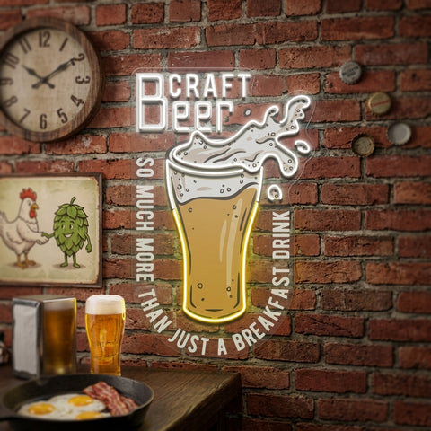 Craft Beer Is More Than A Breakfast Drink LED Neon Sign Light Pop Art