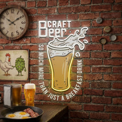 Craft Beer Is More Than A Breakfast Drink LED Neon Sign Light Pop Art