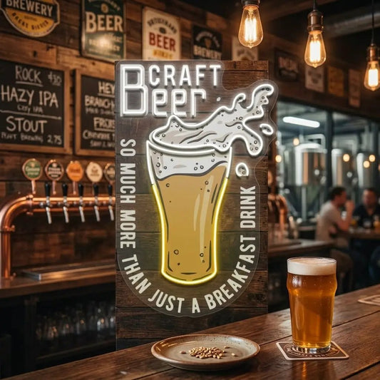 Craft Beer Is More Than A Breakfast Drink LED Neon Sign Light Pop Art