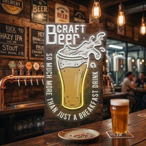 Craft Beer Is More Than A Breakfast Drink LED Neon Sign Light Pop Art