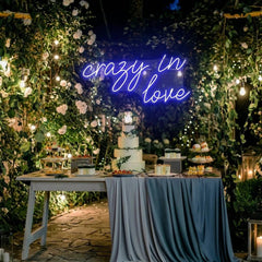Crazy In Love Led Neon Sign Light, Custom Wedding Neon Sign For Reception, neon light sign for wedding