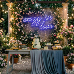 Crazy In Love Led Neon Sign Light, Custom Wedding Neon Sign For Reception, neon light sign for wedding