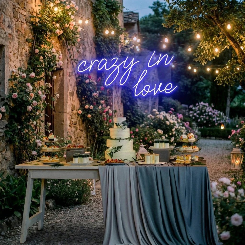 Crazy In Love Led Neon Sign Light, Custom Wedding Neon Sign For Reception, neon light sign for wedding