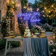 Crazy In Love Led Neon Sign Light, Custom Wedding Neon Sign For Reception, neon light sign for wedding