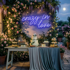 Crazy In Love Led Neon Sign Light, Custom Wedding Neon Sign For Reception, neon light sign for wedding