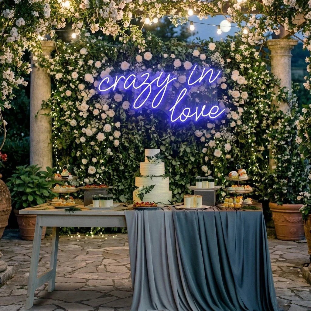 Crazy In Love Led Neon Sign Light, Custom Wedding Neon Sign For Reception, neon light sign for wedding