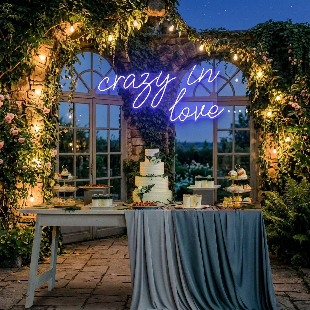 Crazy In Love Led Neon Sign Light, Custom Wedding Neon Sign For Reception, neon light sign for wedding