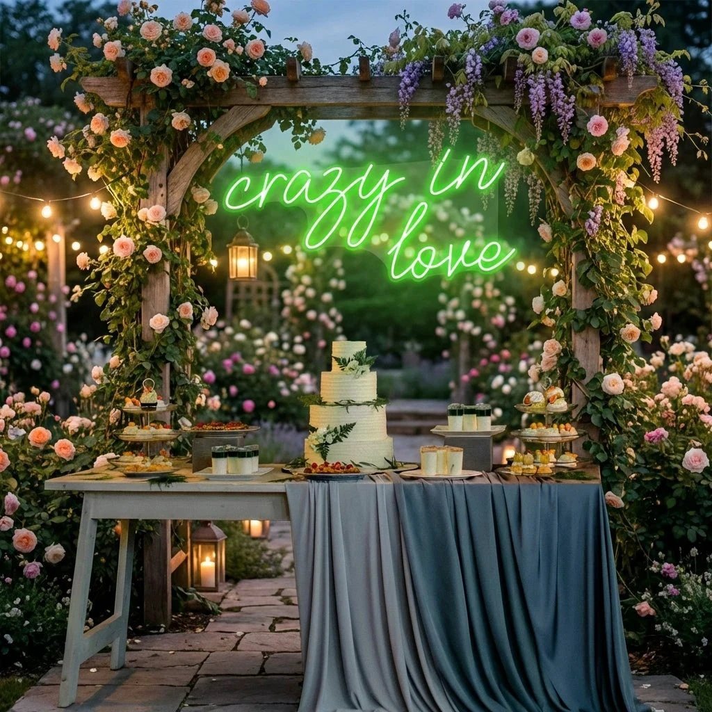Crazy In Love Led Neon Sign Light, Custom Wedding Neon Sign For Reception, neon light sign for wedding