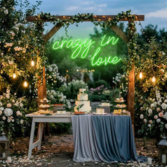 Crazy In Love Led Neon Sign Light, Custom Wedding Neon Sign For Reception, neon light sign for wedding