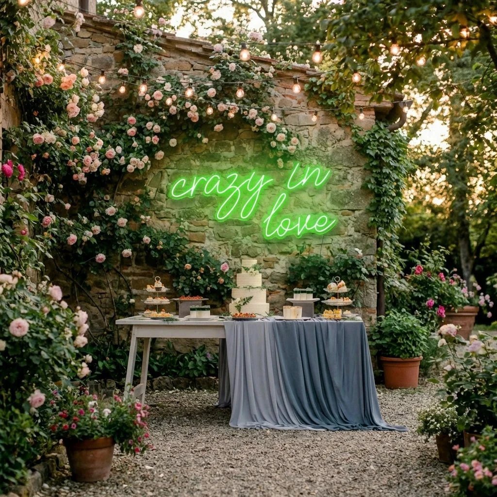 Crazy In Love Led Neon Sign Light, Custom Wedding Neon Sign For Reception, neon light sign for wedding