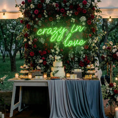 Crazy In Love Led Neon Sign Light, Custom Wedding Neon Sign For Reception, neon light sign for wedding