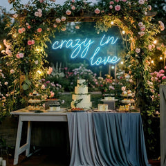 Crazy In Love Led Neon Sign Light, Custom Wedding Neon Sign For Reception, neon light sign for wedding