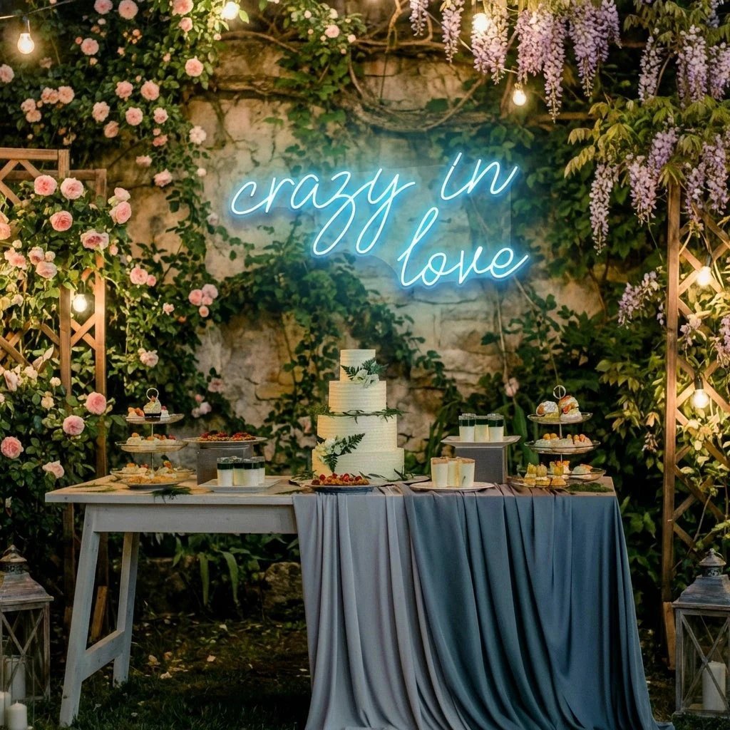 Crazy In Love Led Neon Sign Light, Custom Wedding Neon Sign For Reception, neon light sign for wedding