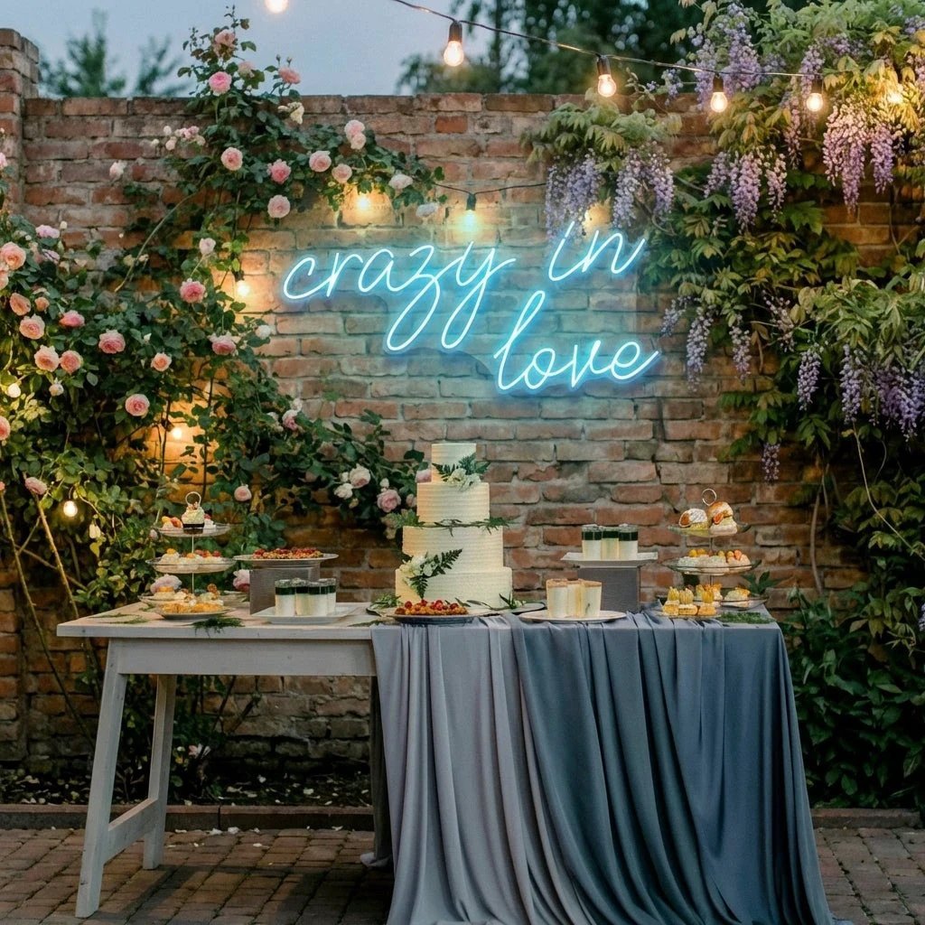 Crazy In Love Led Neon Sign Light, Custom Wedding Neon Sign For Reception, neon light sign for wedding