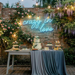 Crazy In Love Led Neon Sign Light, Custom Wedding Neon Sign For Reception, neon light sign for wedding