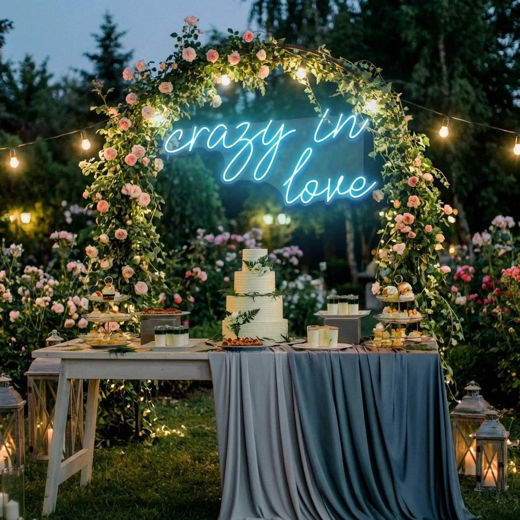 Crazy In Love Led Neon Sign Light, Custom Wedding Neon Sign For Reception, neon light sign for wedding