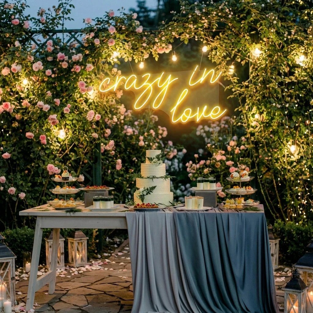 Crazy In Love Led Neon Sign Light, Custom Wedding Neon Sign For Reception, neon light sign for wedding