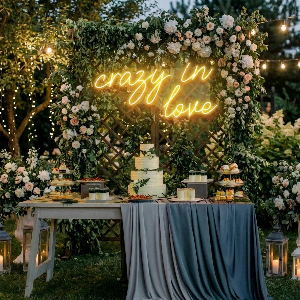 Crazy In Love Led Neon Sign Light, Custom Wedding Neon Sign For Reception, neon light sign for wedding