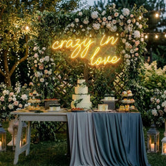 Crazy In Love Led Neon Sign Light, Custom Wedding Neon Sign For Reception, neon light sign for wedding