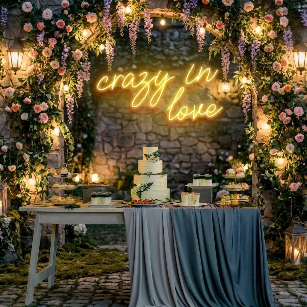 Crazy In Love Led Neon Sign Light, Custom Wedding Neon Sign For Reception, neon light sign for wedding