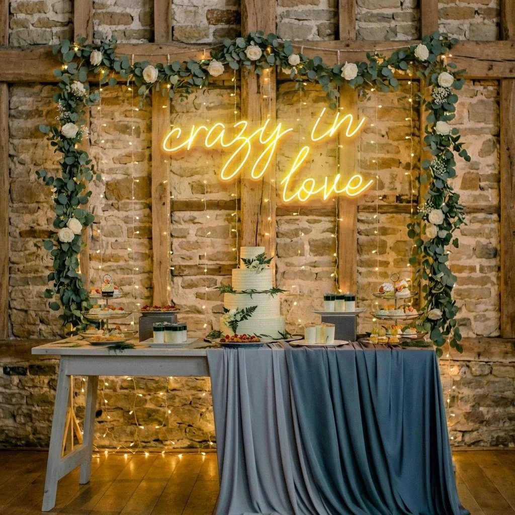 Crazy In Love Led Neon Sign Light, Custom Wedding Neon Sign For Reception, neon light sign for wedding