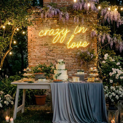 Crazy In Love Led Neon Sign Light, Custom Wedding Neon Sign For Reception, neon light sign for wedding