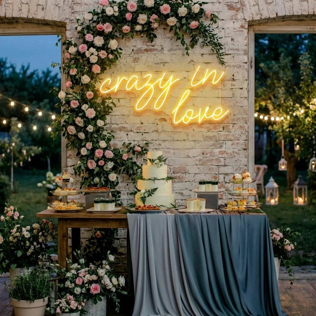 Crazy In Love Led Neon Sign Light, Custom Wedding Neon Sign For Reception, neon light sign for wedding