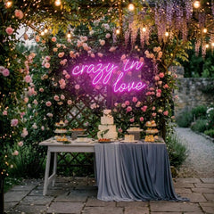 Crazy In Love Led Neon Sign Light, Custom Wedding Neon Sign For Reception, neon light sign for wedding
