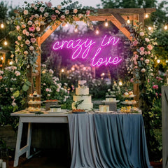 Crazy In Love Led Neon Sign Light, Custom Wedding Neon Sign For Reception, neon light sign for wedding