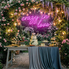 Crazy In Love Led Neon Sign Light, Custom Wedding Neon Sign For Reception, neon light sign for wedding