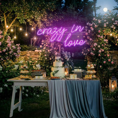 Crazy In Love Led Neon Sign Light, Custom Wedding Neon Sign For Reception, neon light sign for wedding