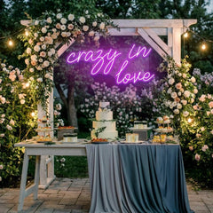 Crazy In Love Led Neon Sign Light, Custom Wedding Neon Sign For Reception, neon light sign for wedding