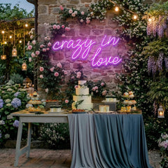 Crazy In Love Led Neon Sign Light, Custom Wedding Neon Sign For Reception, neon light sign for wedding