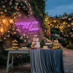 Crazy In Love Led Neon Sign Light, Custom Wedding Neon Sign For Reception, neon light sign for wedding