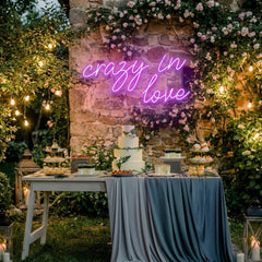 Crazy In Love Led Neon Sign Light, Custom Wedding Neon Sign For Reception, neon light sign for wedding