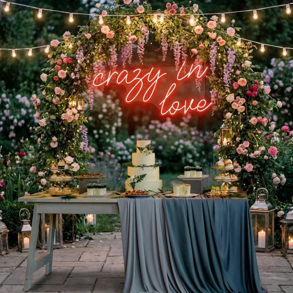 Crazy In Love Led Neon Sign Light, Custom Wedding Neon Sign For Reception, neon light sign for wedding