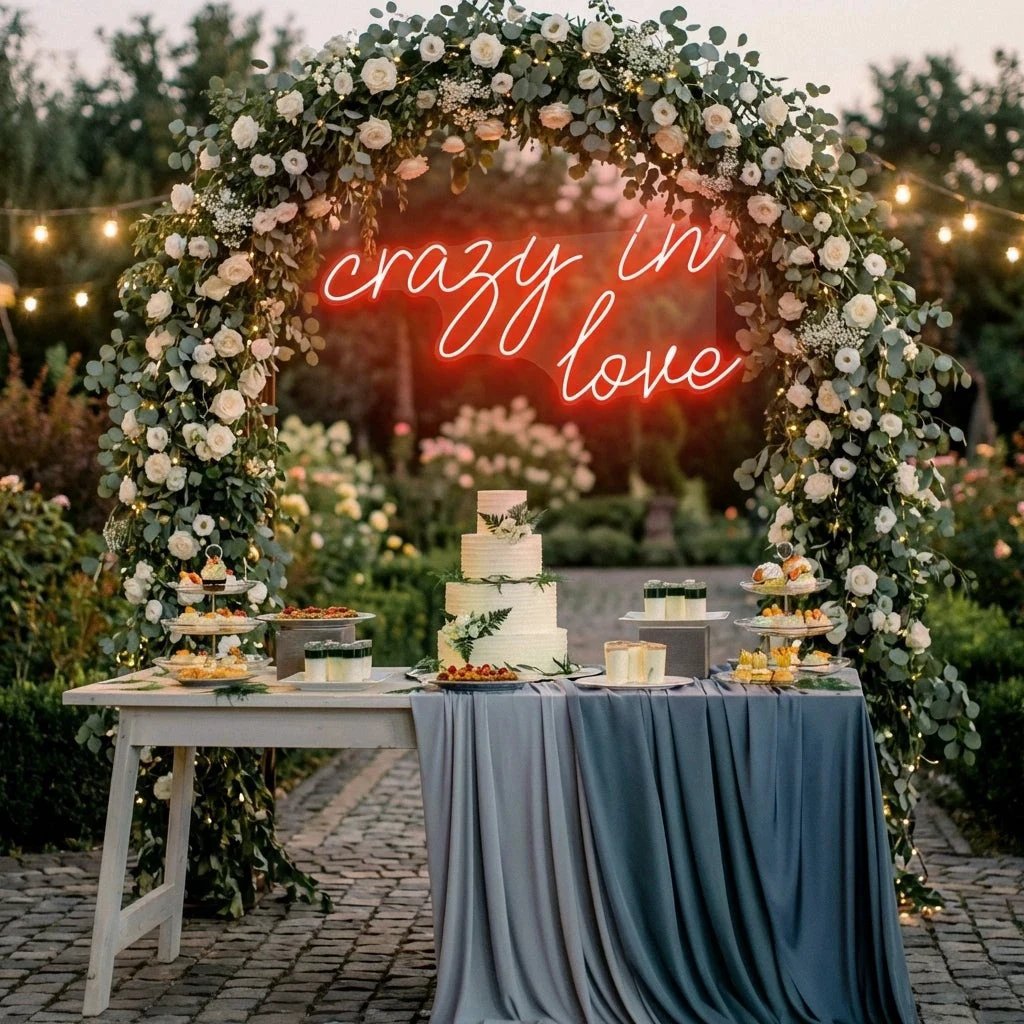 Crazy In Love Led Neon Sign Light, Custom Wedding Neon Sign For Reception, neon light sign for wedding