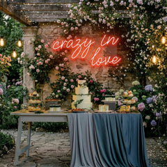 Crazy In Love Led Neon Sign Light, Custom Wedding Neon Sign For Reception, neon light sign for wedding