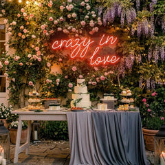 Crazy In Love Led Neon Sign Light, Custom Wedding Neon Sign For Reception, neon light sign for wedding