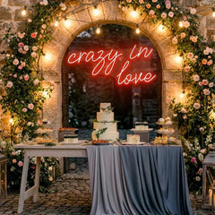 Crazy In Love Led Neon Sign Light, Custom Wedding Neon Sign For Reception, neon light sign for wedding
