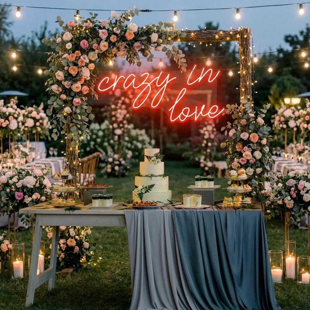 Crazy In Love Led Neon Sign Light, Custom Wedding Neon Sign For Reception, neon light sign for wedding